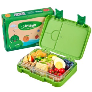 Ecosa EO-8171 Snackbox Brotdose mit 6 Fächern BPA-Frei Grün