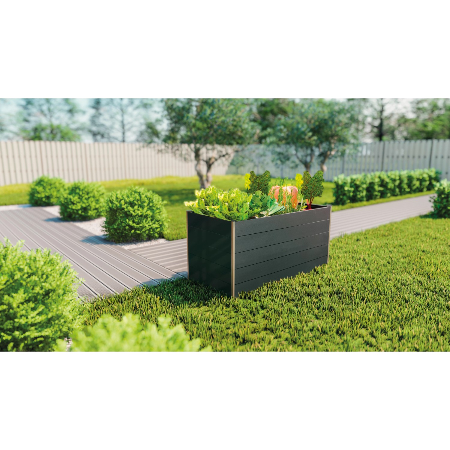 Hochbeet WPC 75 cm x 150 cm x 70 cm Anthrazit kaufen bei OBI