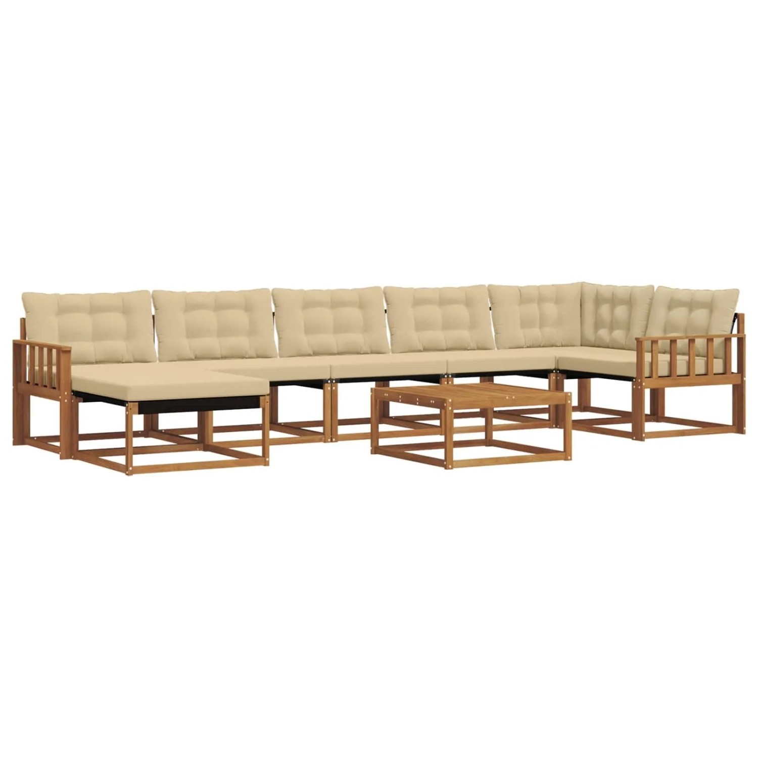 vidaXL Outdoor-Sofagarnitur 22-Tlg Natur und Beige Massivholz Akazie 3369696