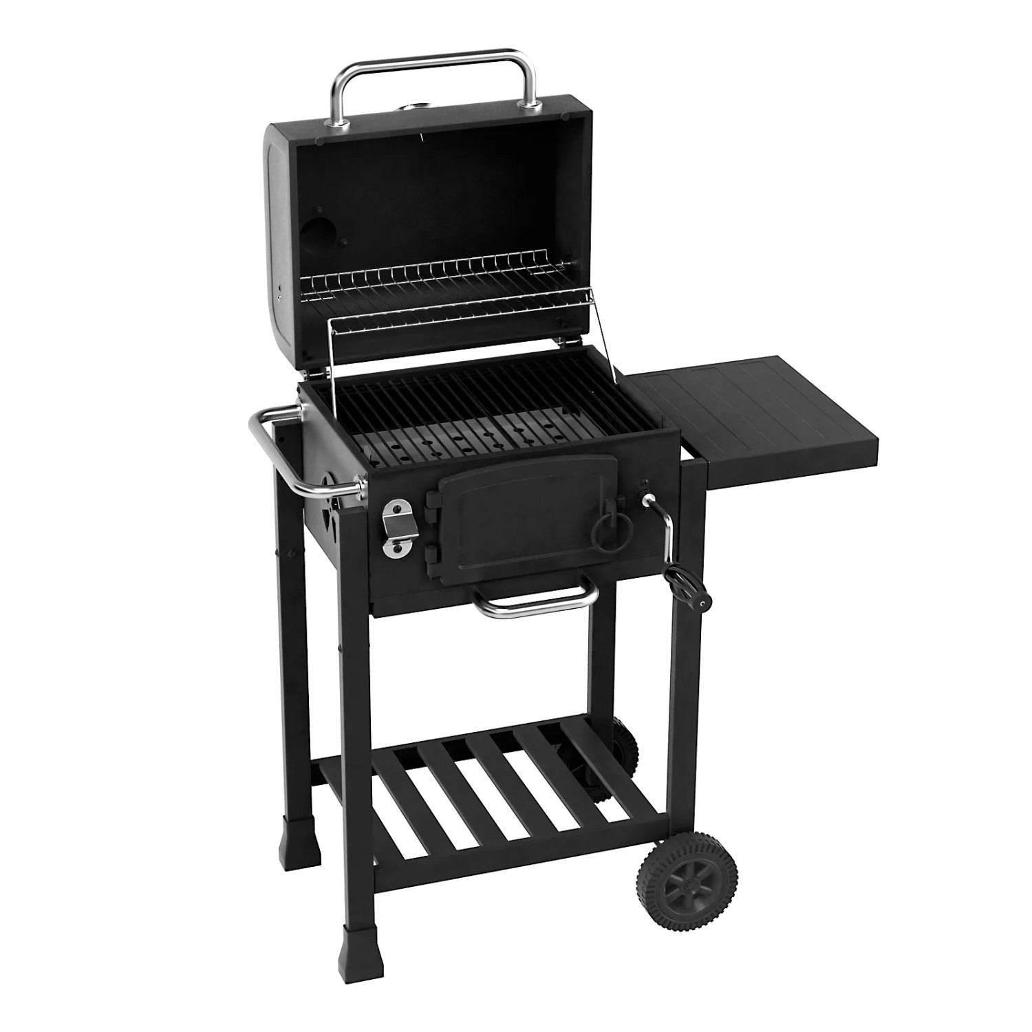 Taino Hero Holzkohlegrill Smoker mit Ablage und Räucherofen Funktion.