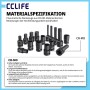 CCLIFE 16-tlg. Bremszylinder Stecknuss Satz 1/2 Zoll. Verschiedene schwarze PT-, Mehrkant- & Sechskantnüsse für Bremssattel.