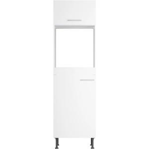 Weißer Optifit Hochschrank Bengt932 für Backofen und Kühlschrank, 60 cm breit.