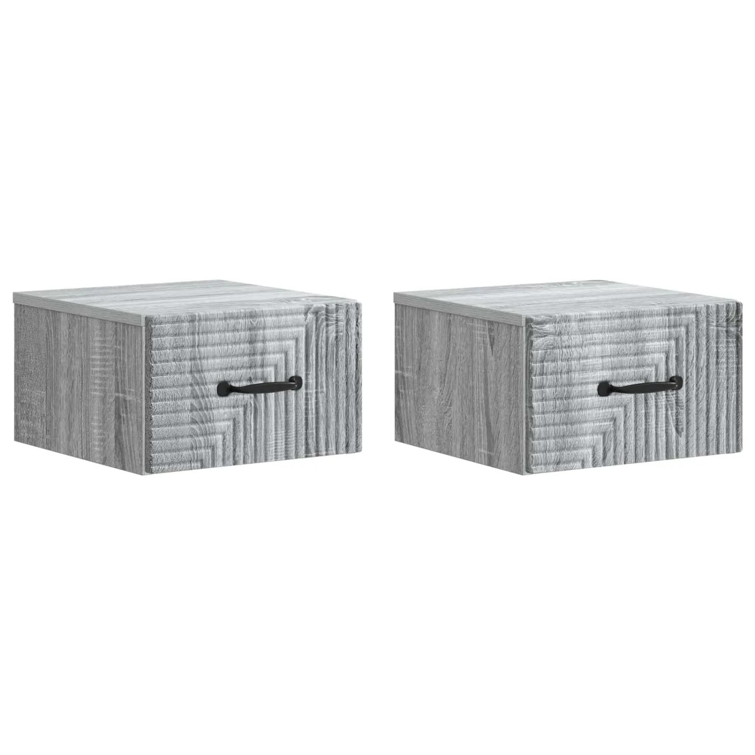 vidaXL Wandmontierter Nachttisch 2 Stk Graues Sonoma 34,5 x 33 x 20 cm 898608