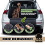 Universelle Kofferraum Schutzmatte mit Hund, Seiten- & Stoßstangenschutz. Robust, wasserabweisend, kratzfest, leicht zu reinigen.