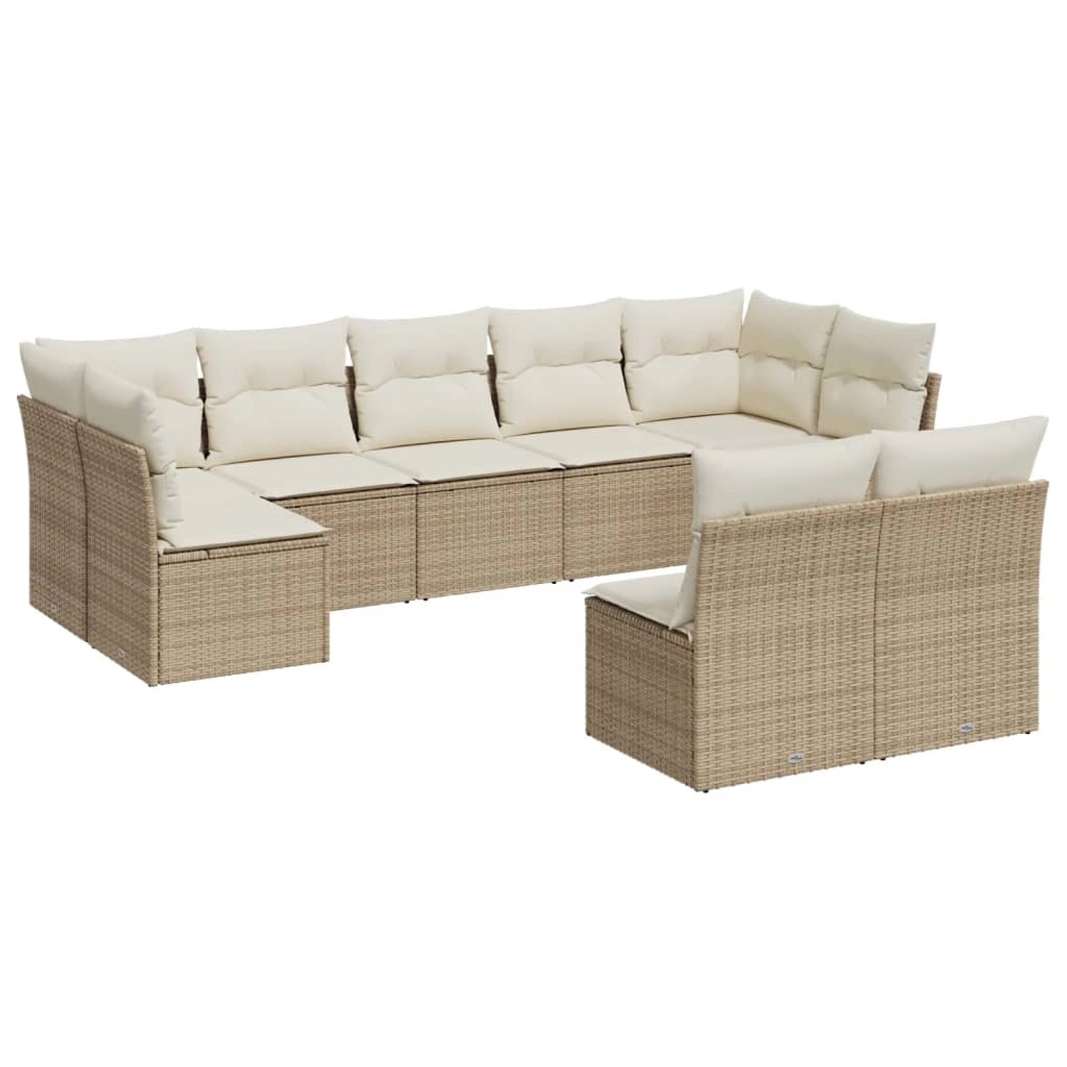 vidaXL 9-tlg Garten-Sofagarnitur mit Kissen Beige Poly Rattan Modell 84 günstig online kaufen