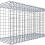 Gabiona Anbaukorb, 50x100x40cm, Maschenweite 5x5cm, Drahtgitter galvanbeschichtet.