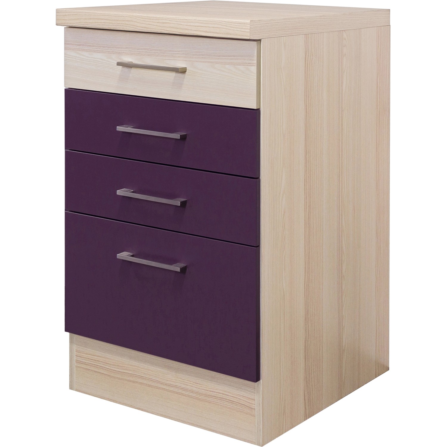 Flex-Well Exclusiv Schubkastenschrank Focus 50 cm Akazie-Aubergine