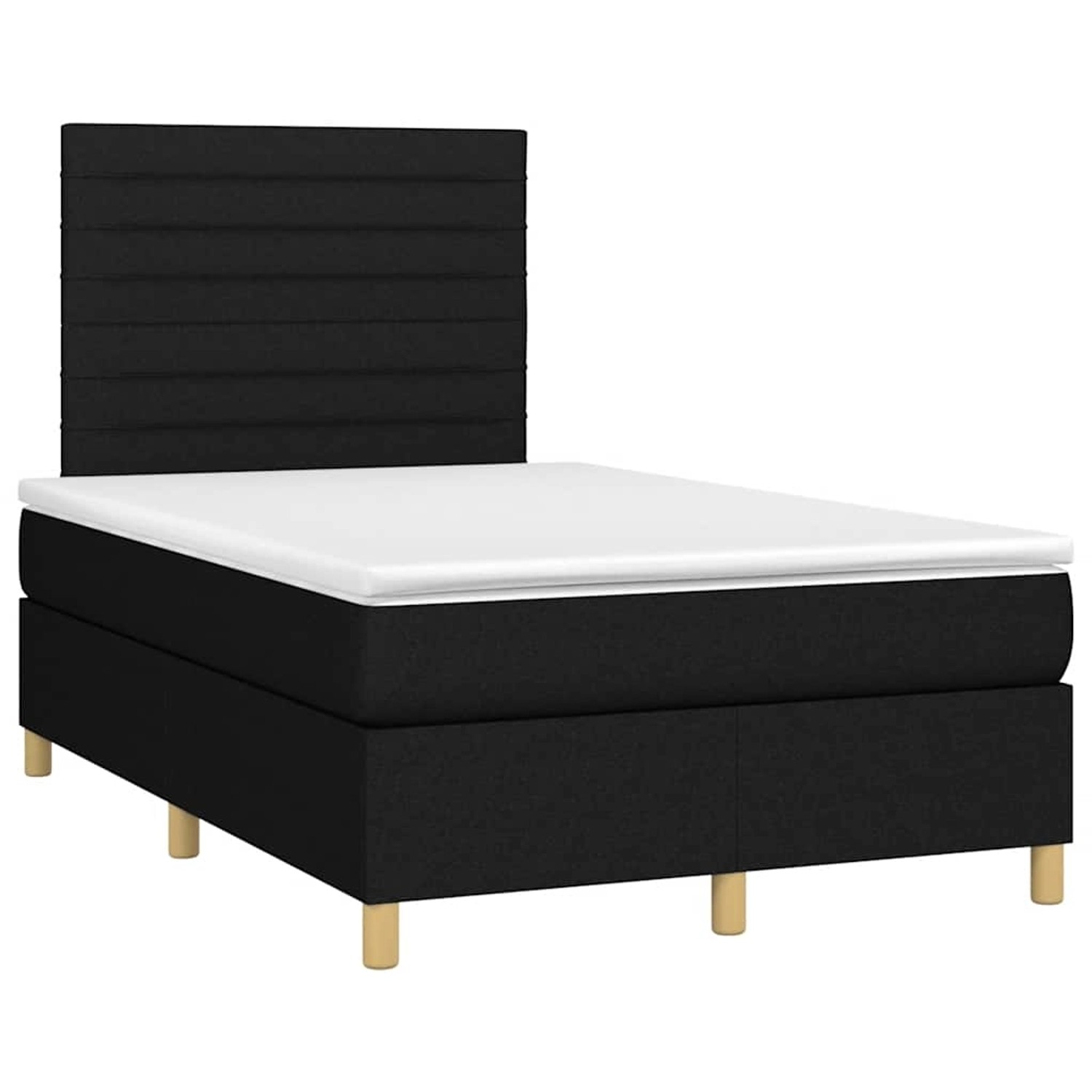 vidaXL Boxspringbett mit Matratze Schwarz 120x190 cm Stoff 3269939 günstig online kaufen
