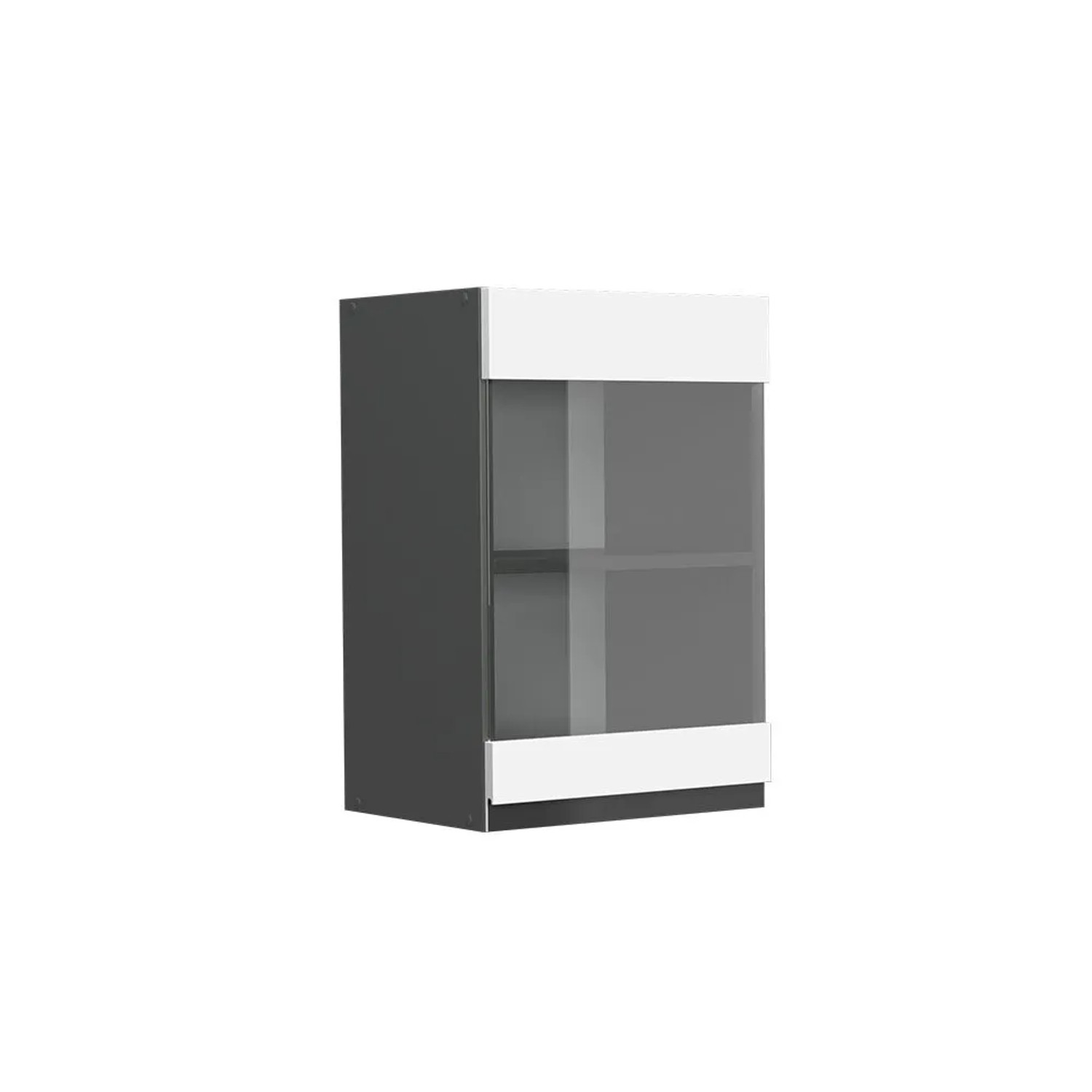 Vicco Küchenglasschrank R-Line Glashängeschrank Weiß Anthrazit 40 cm J-Shape