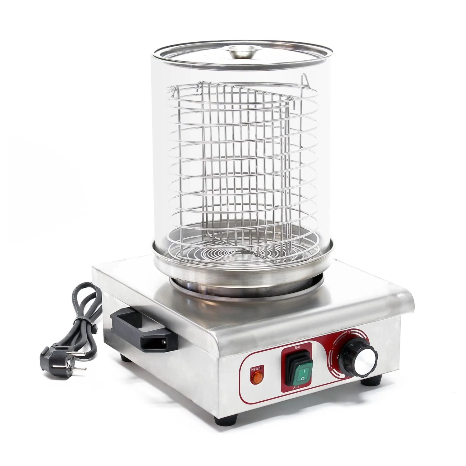 Wiltec Hot Dog Maschine 450W Würstchenwärmer Hot Dog Maker Edelstahl