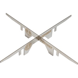 Petromax Feuerstand RBX aus Edelstahl, Grillutensil für Anzündkamine, mit Logo.