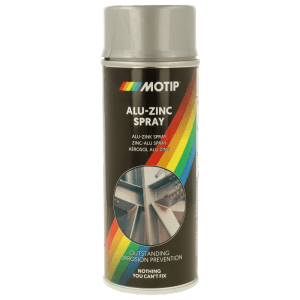 Motip Zink-Alu-Spray 400ml, grau matt, für Lackreparatur & Korrosionsschutz auf Metalloberflächen.