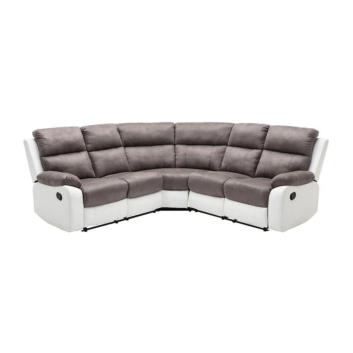 Vente-unique Relaxsofa Tolzano Grau  Weiß 226 cm