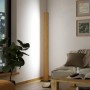 Smarte Eglo LED-Stehleuchte Anchorena-Z in Schwarz-Braun, 153,5 cm hoch, mit RGB/CCT Funktion.
