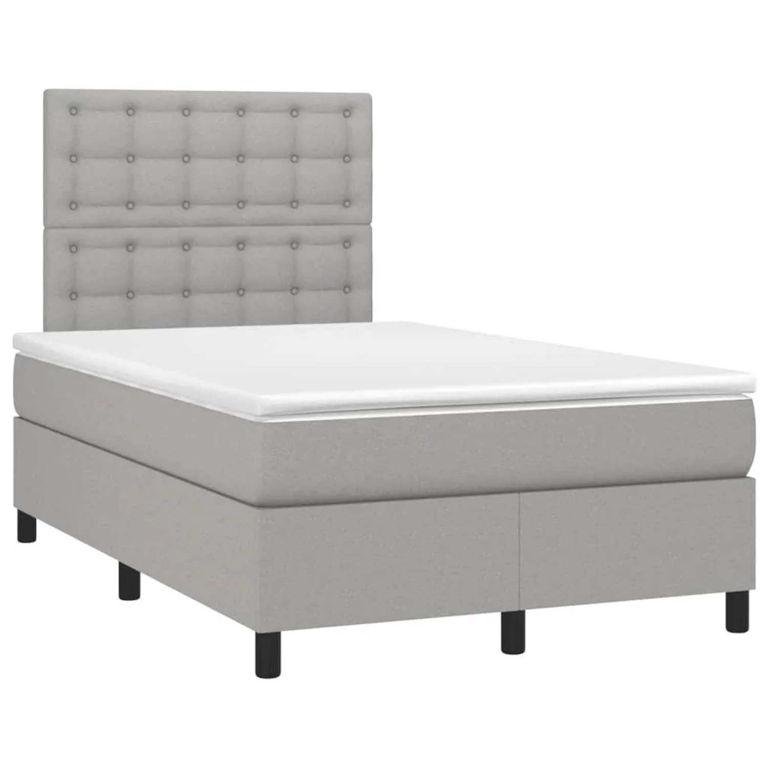 vidaXL Boxspringbett mit Matratze Hellgrau 120x190 cm Stoff 3269909 günstig online kaufen