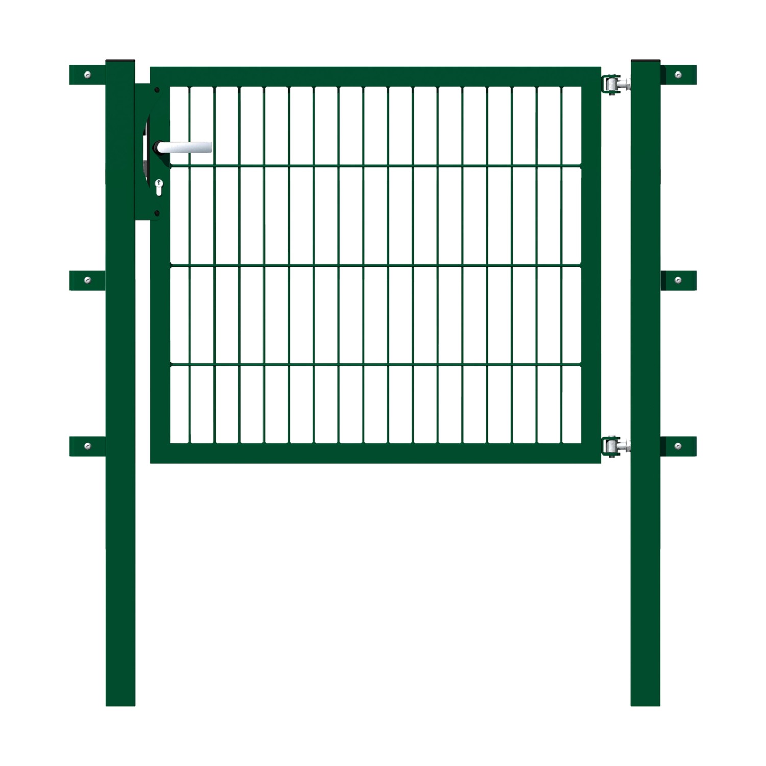 Metallzaun Einzeltor für Doppelstabmatte Grün z. Einbetonieren 80 cm x 100 cm