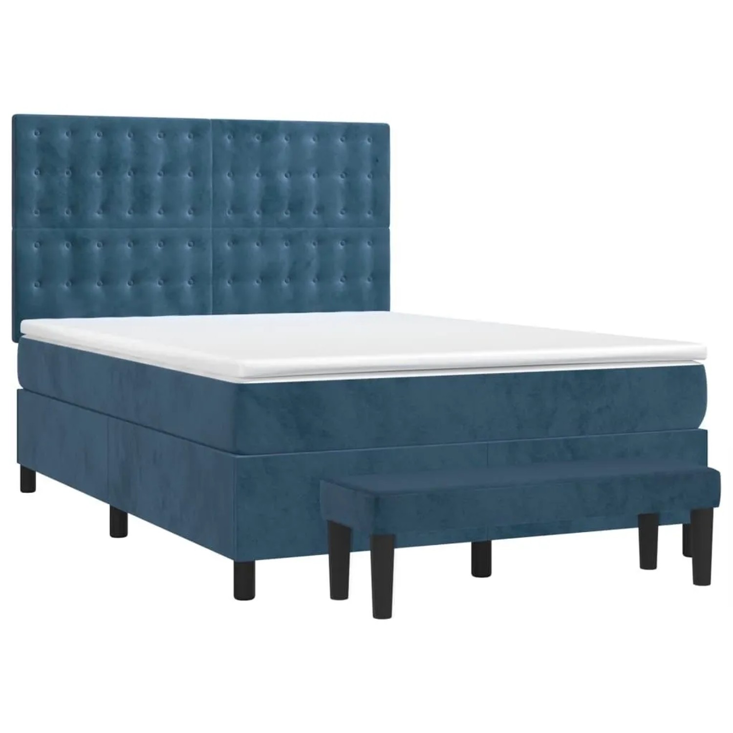vidaXL Boxspringbett mit Matratze Dunkelblau 140x190 cm Samt 3138083 günstig online kaufen