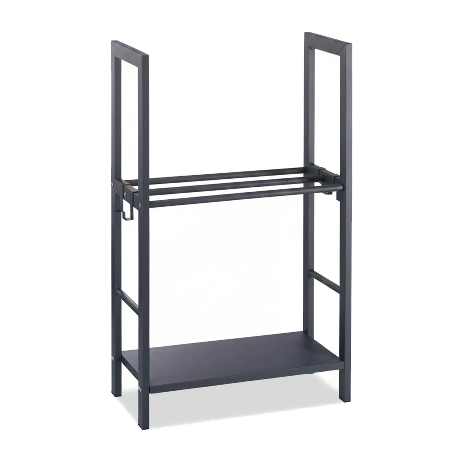 Relaxdays Kaminholzregal Stahl Anthrazit mit 2 Ablagen 100 cm x 60 cm x 30 cm