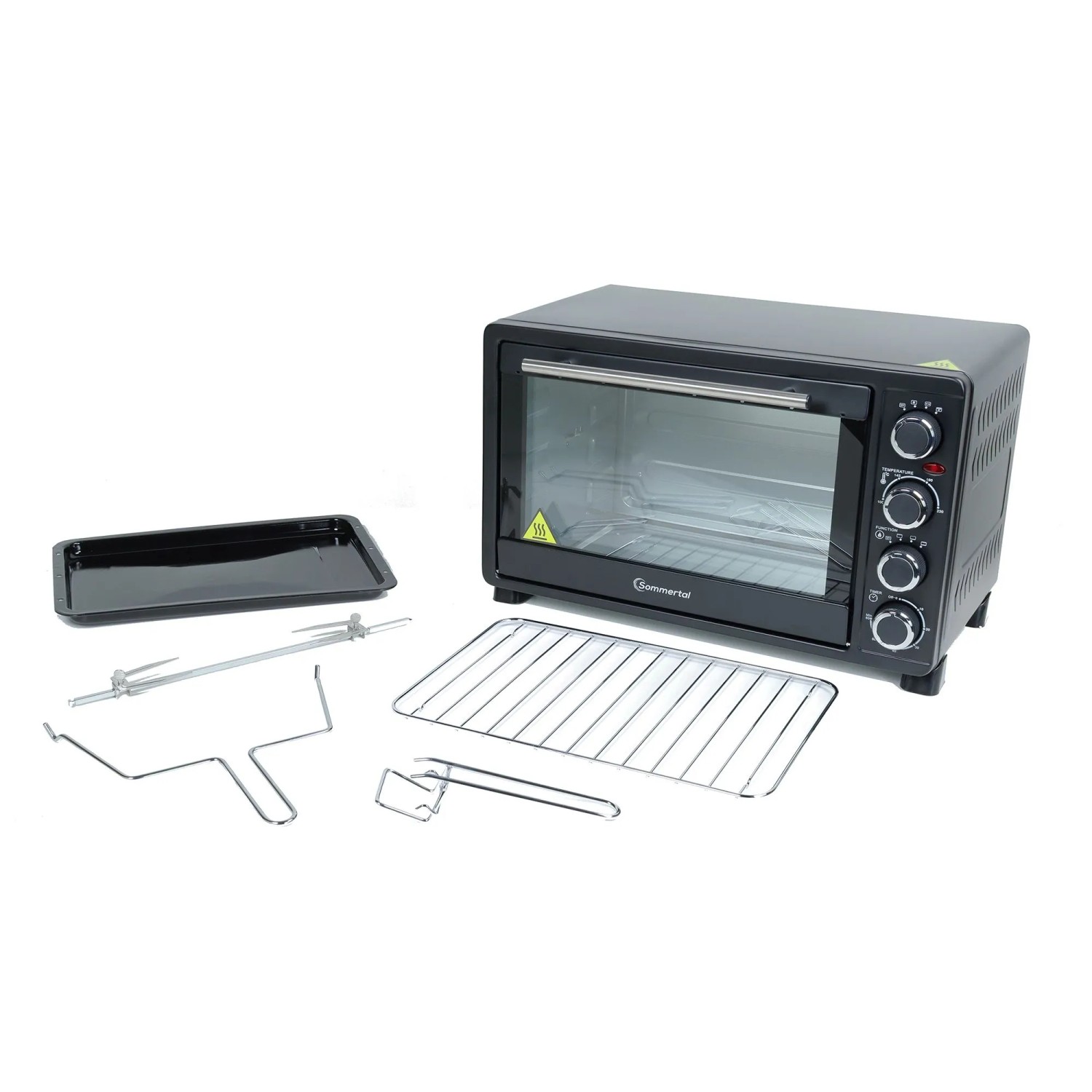 Sommertal Minibackofen 30 Liter Mit Drehspieß & Umluft 1500 W