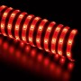 Aufgerolltes LED-Flexband RGB, 10 m, rot leuchtend. Inklusive Fernbedienung.
