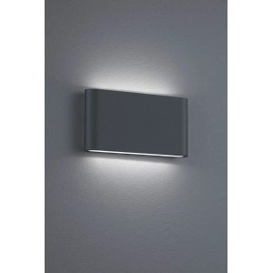 Moderne, anthrazitfarbene Trio LED-Wandleuchte Thames für Innen & Außen mit Up-and-Down Licht.