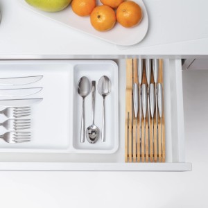 Relaxdays Messerblock Bambus Natur für Schublade 5 cm x 9,5 cm x 40 cm