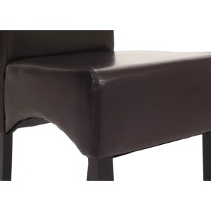 CHEFGASTRO Esszimmerstuhl 2er-Set Klassisch & Zeitlos 90x43x56cm Sitzhöhe 45cm Leder Dunkle Beine Braun