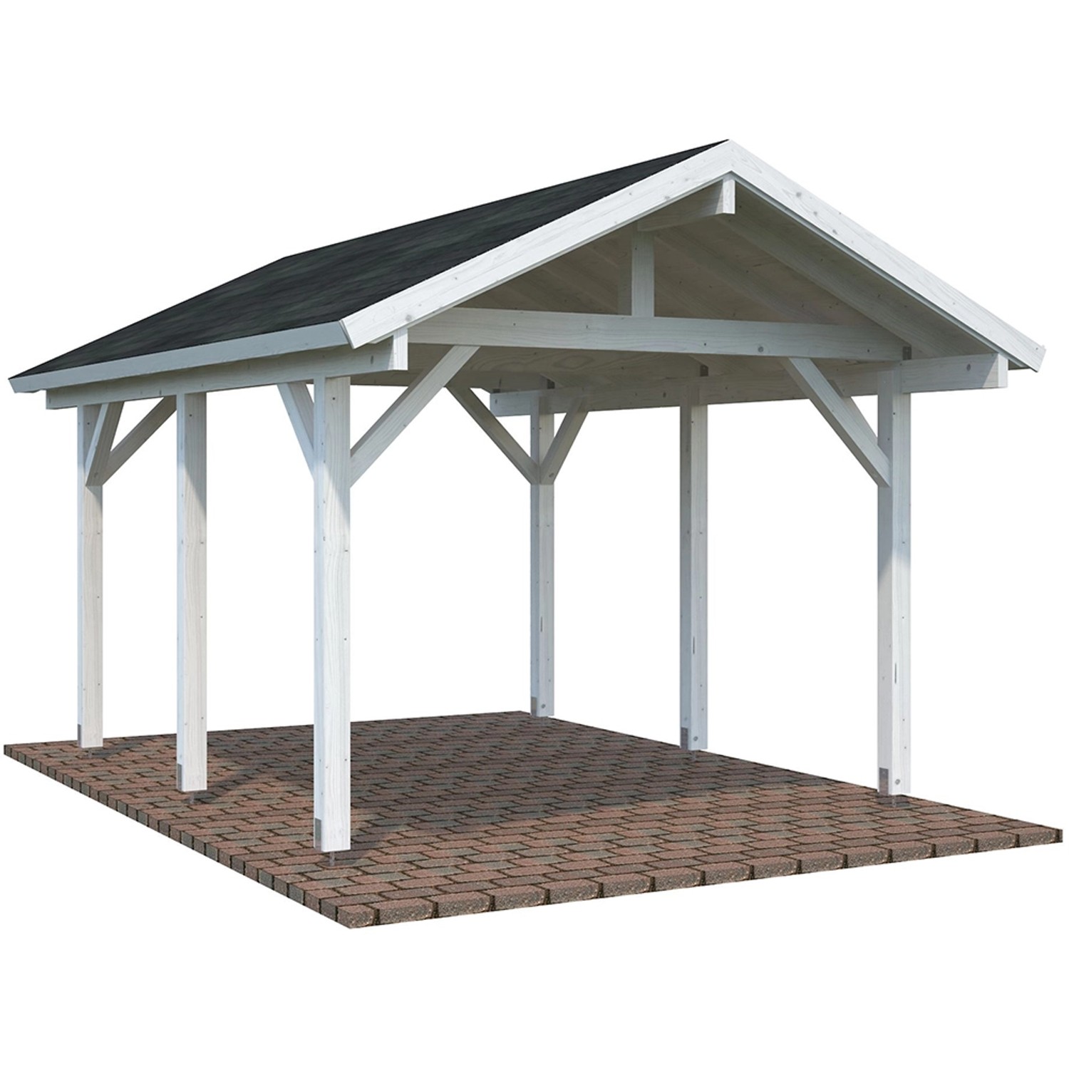 Palmako Carport Robert 11,7 m² Weiß Grundiert 315 cm x 372 cm