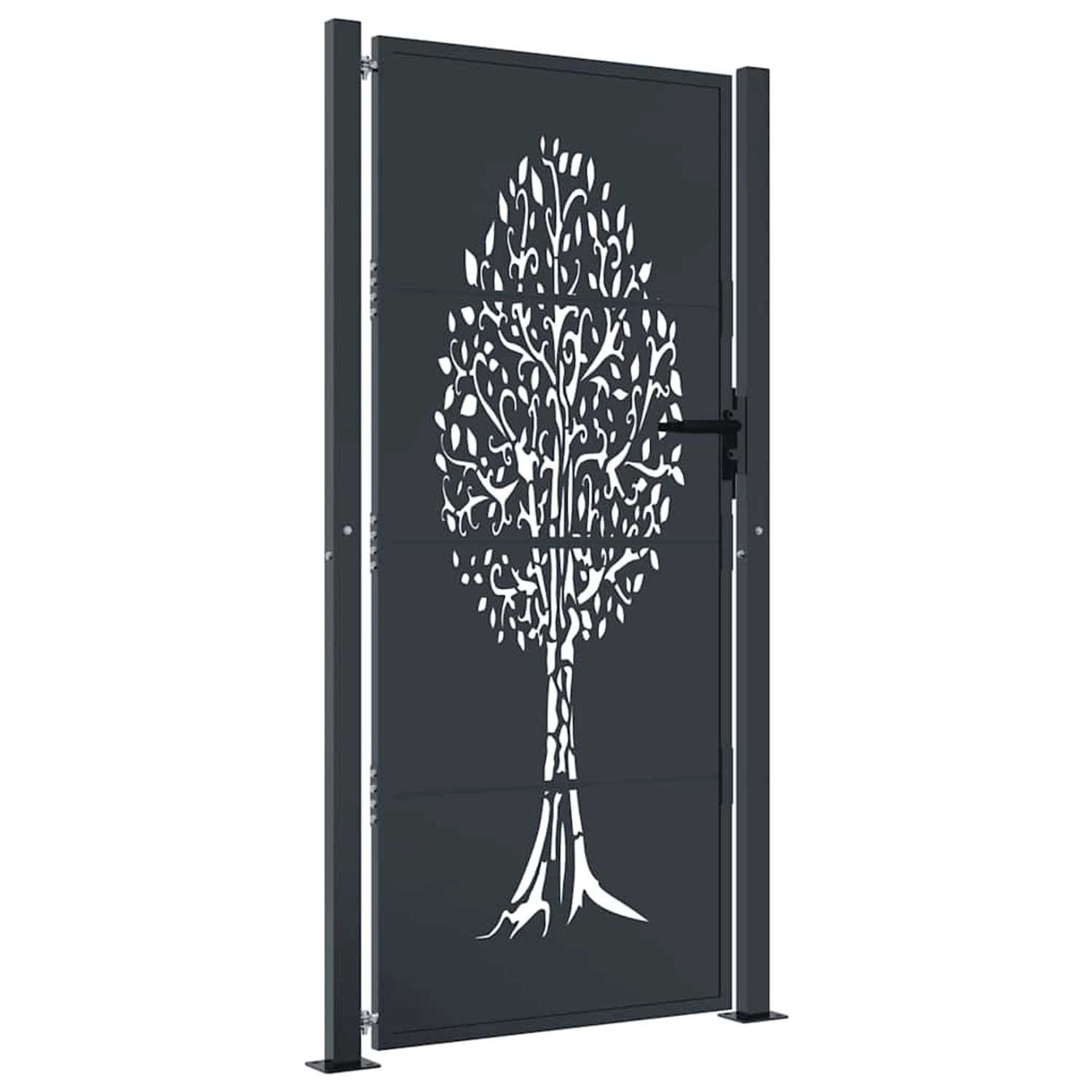 vidaXL Gartentor Anthrazit 105x180 cm Stahl Baum-Design 153158 günstig online kaufen