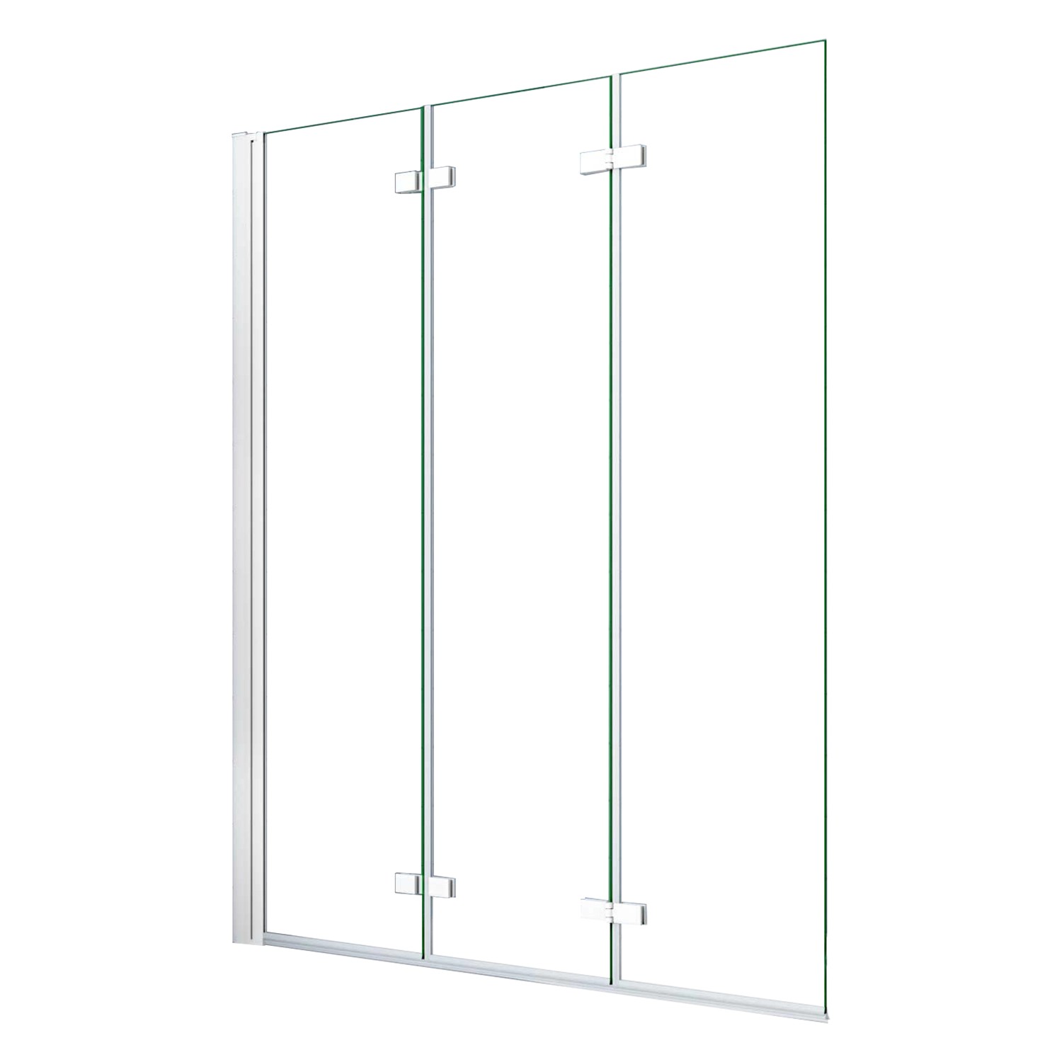 AICA 130x140cm Weiß Badewanneaufsatz 3-tlg. Faltwand Duschwand 6mm ESG Nano günstig online kaufen