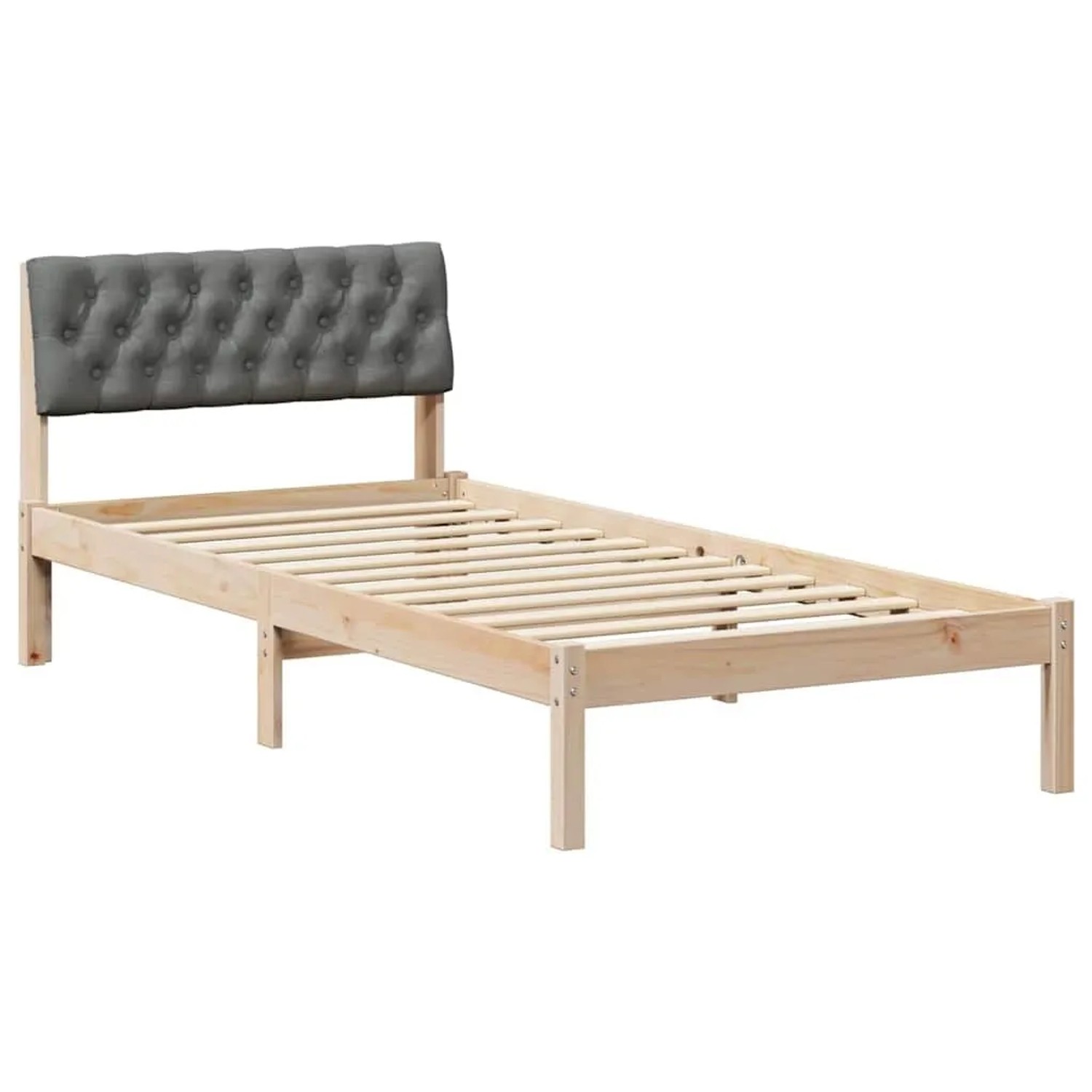 vidaXL Bettgestell Braun und Dunkelgrau 90 x 190 cm Massivholz Kiefer 87864 günstig online kaufen