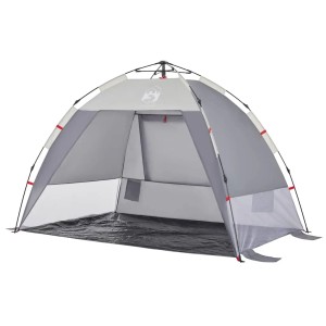 vidaXL Strandzelt 2 Personen Grau Quick Release Wasserdicht 4005301