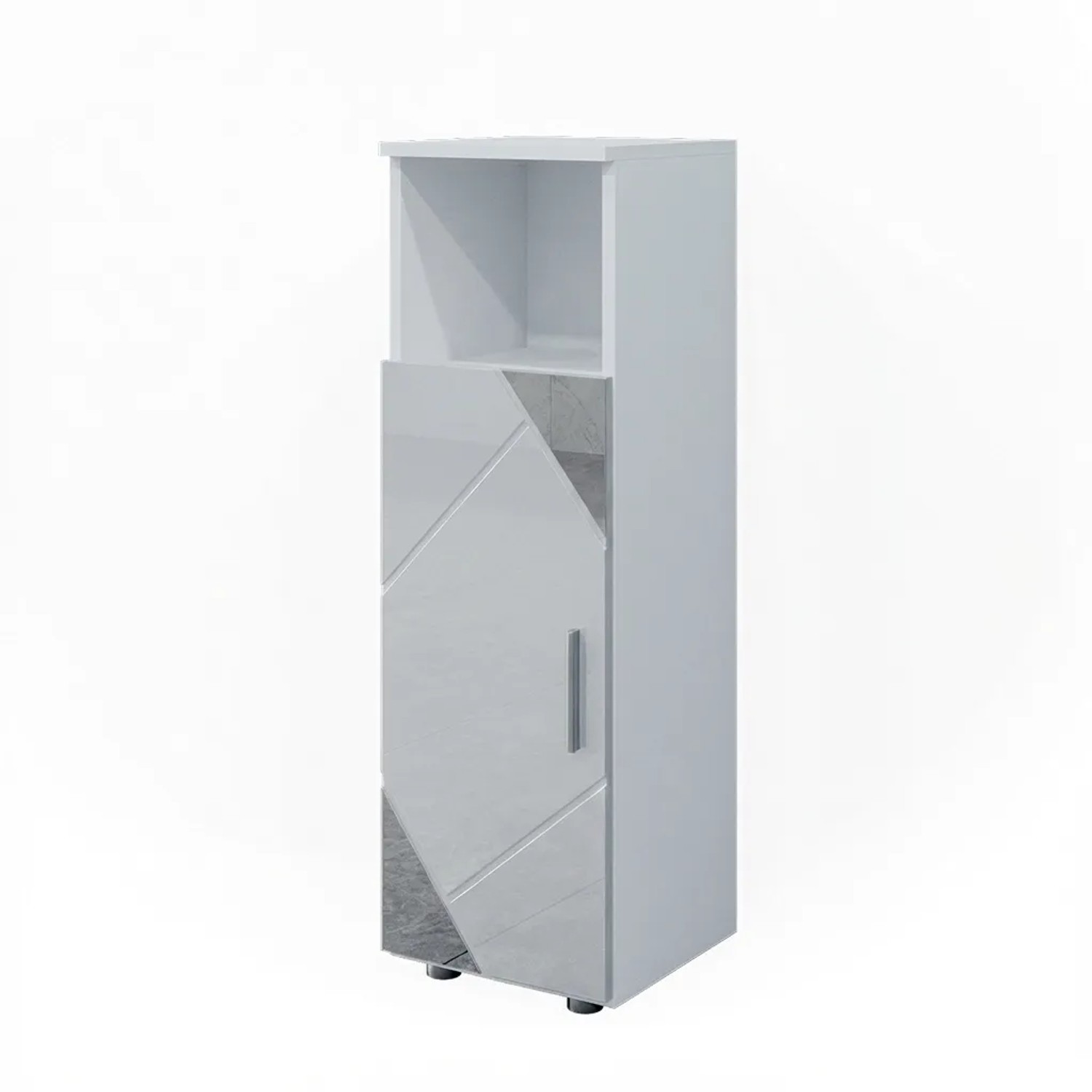 Vicco Midischrank Irma Weiß Hochglanz mit Einsätzen 30 x 95