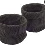 2er Set schwarze baliv Aufbewahrungskörbe in Häkeloptik für Badutensilien.