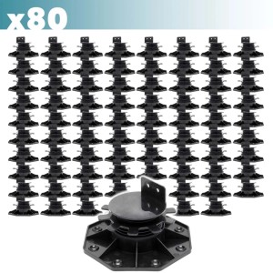 Xpotool Set 80X Stelzlager Terrassen 2700Kg 33-64Mm Stellfüße Höhenverstellbar