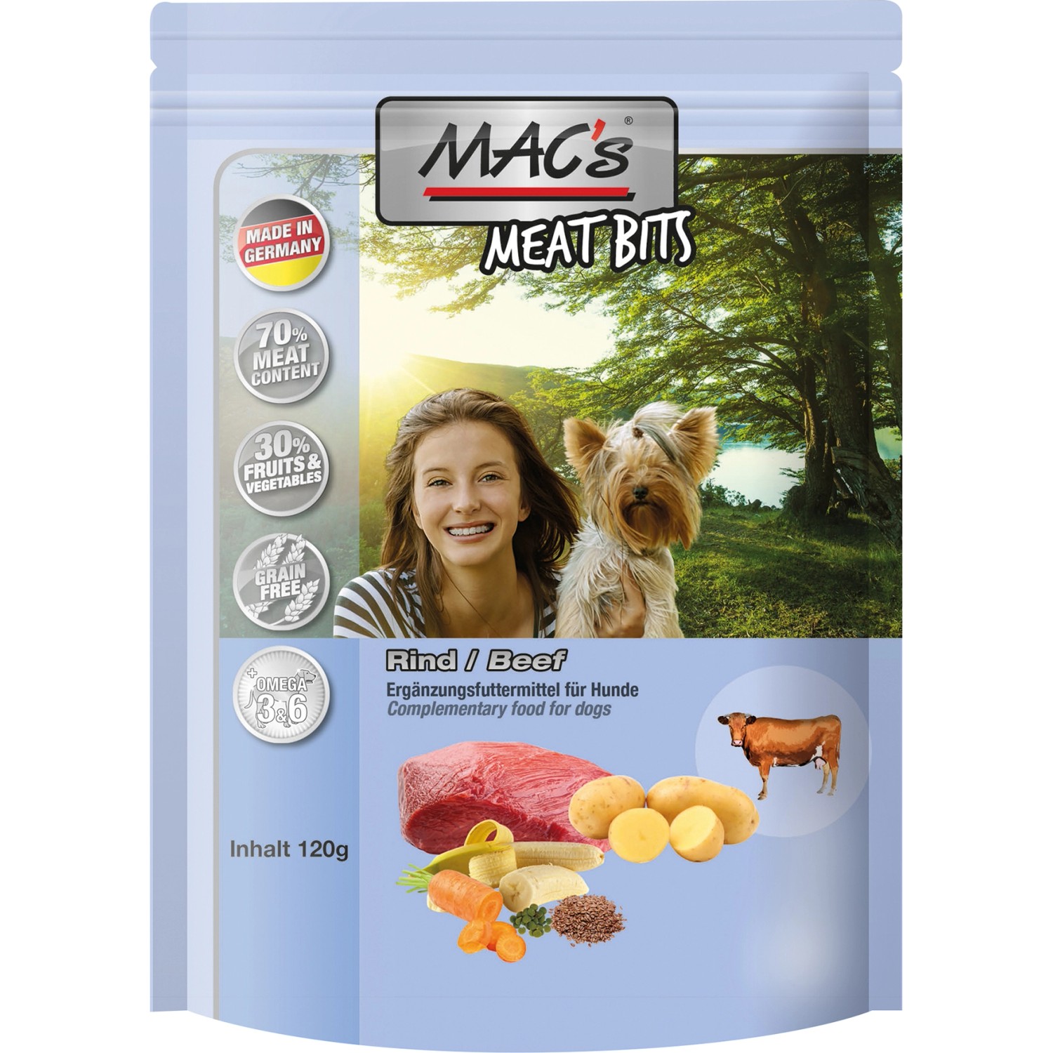 Mac's Hunde-Belohnungssnacks Meat Bits Rind 120 g