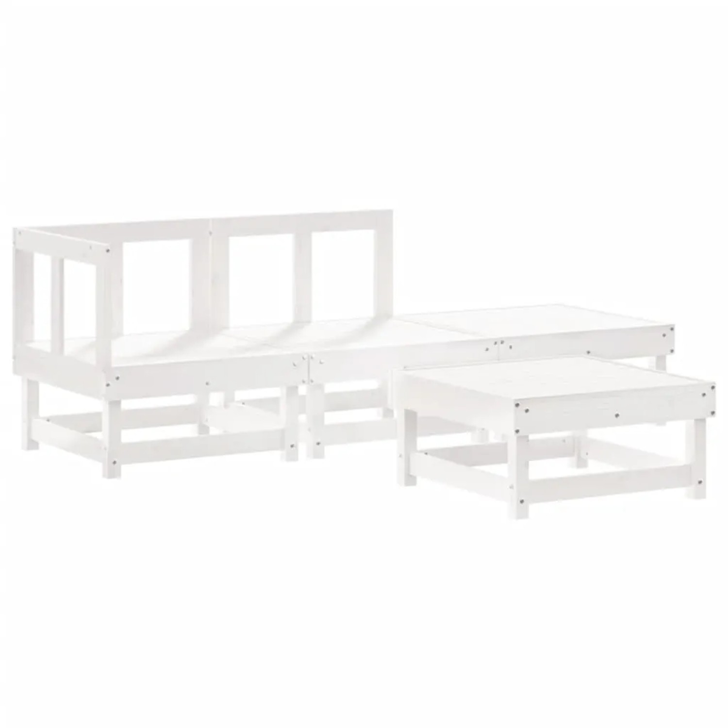 vidaXL 4-Tlg Garten-Lounge-Set Weiß Massivholz Kiefer 3186481 günstig online kaufen