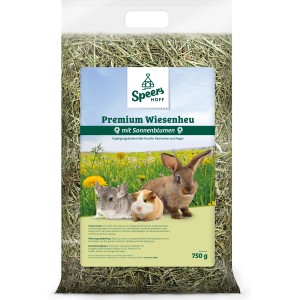 Speers Nagerfutter Sonnenblumenwiese, Premium Heu für Nager und Kleintiere, 750g Packung.