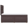Dunkelbraunes vidaXL Boxspringbett (90x190 cm) mit Matratze und Kopfteil.