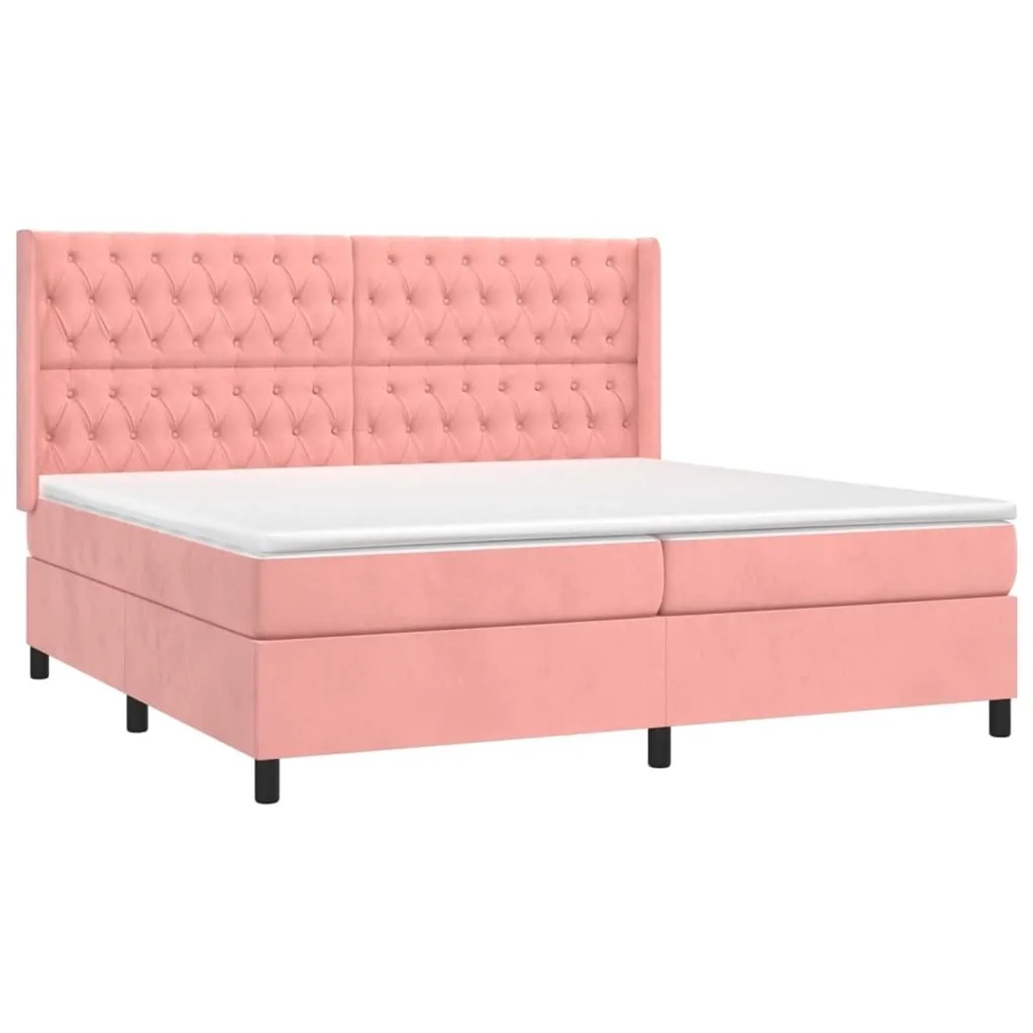 vidaXL Boxspringbett mit Matratze Rosa 200x200 cm Samt 3132884 günstig online kaufen