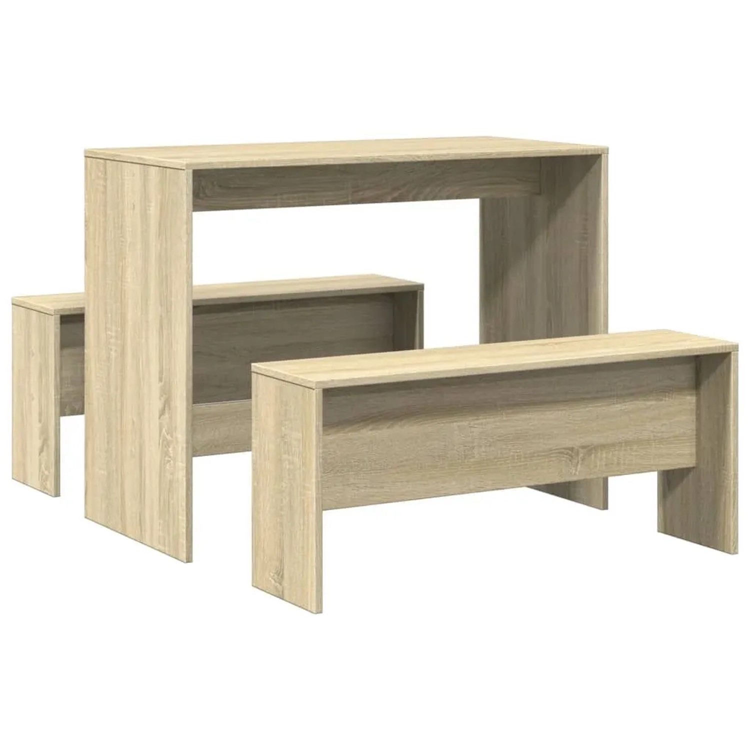 vidaXL 3 Tlg Esstisch und Bank Set Sonoma-Eiche Holzwerkstoff 855532