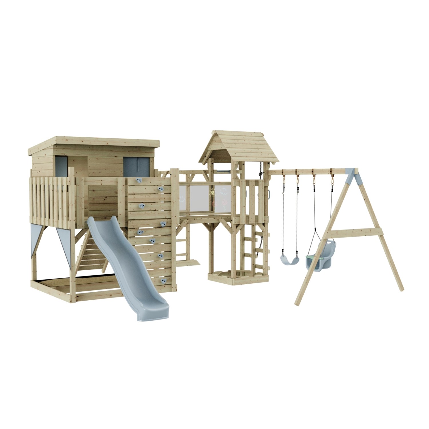 OutdoorToys Spielturm Johanna mit Babyschaukel Eisblau günstig online kaufen