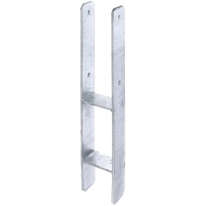 Feuerverzinkter Alberts H-Pfostenträger 95x300/600x60 mm zum Einbetonieren.