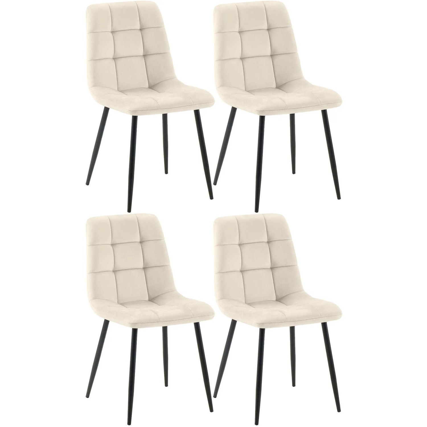 CLP 4er Set Esszimmerstühle Asti Creme
