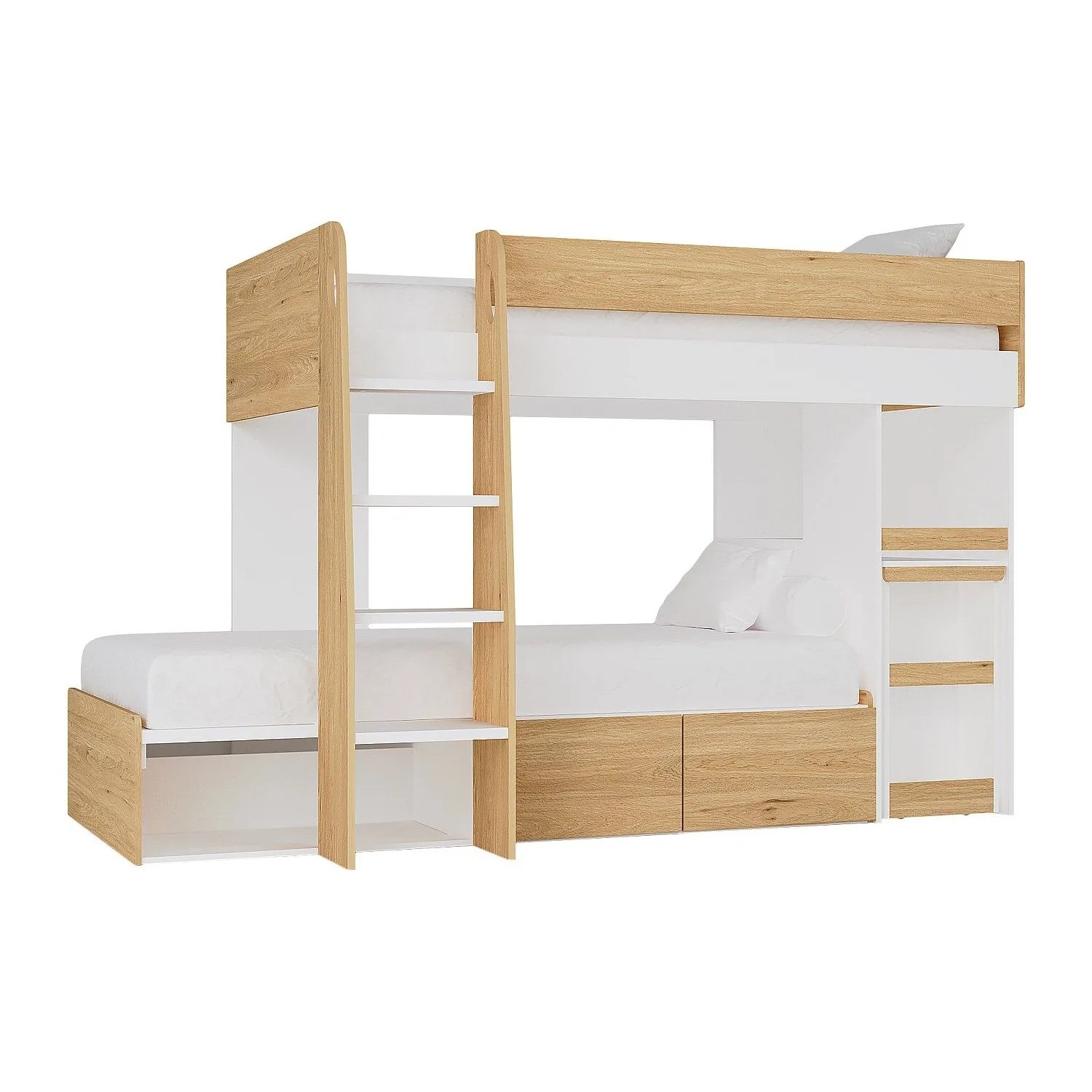 Vente-unique Etagenbett Lomiden Naturfarben Hell  Weiß 196.3 cm