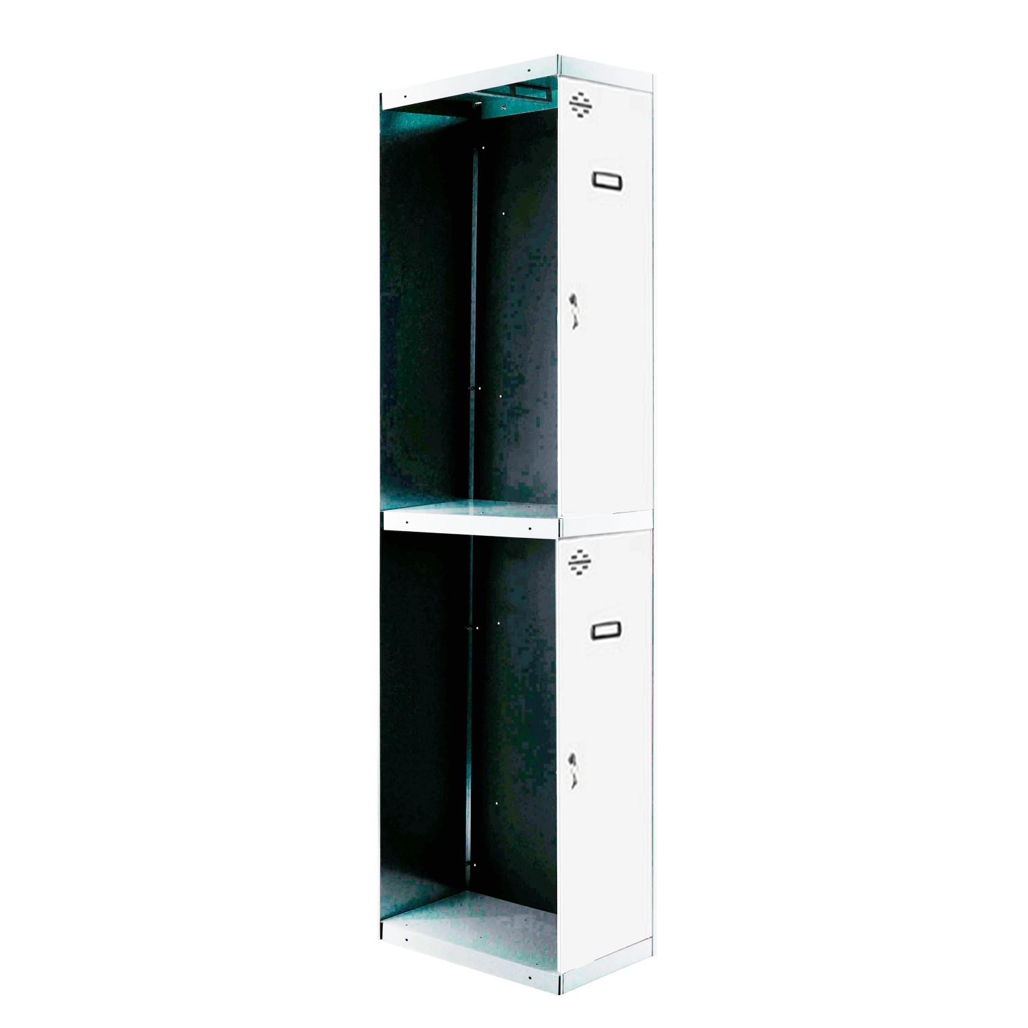 PROREGAL Spind AMEGO HxBxT 180 x 40 x 50 cm 2 Abteile Anbaumodul Weiß-Weiß günstig online kaufen
