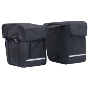 vidaXL Doppel-Fahrradtasche für Gepäckträger Wasserdicht 35 L Schwarz 93250