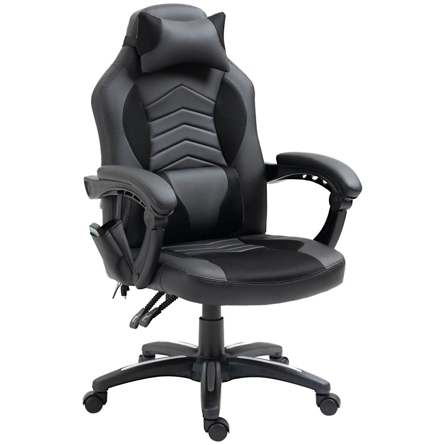 HOMCOM Bürostuhl Kunstleder Metall Schaumstoff Schwarz B68 x T69 x H108-117 günstig online kaufen