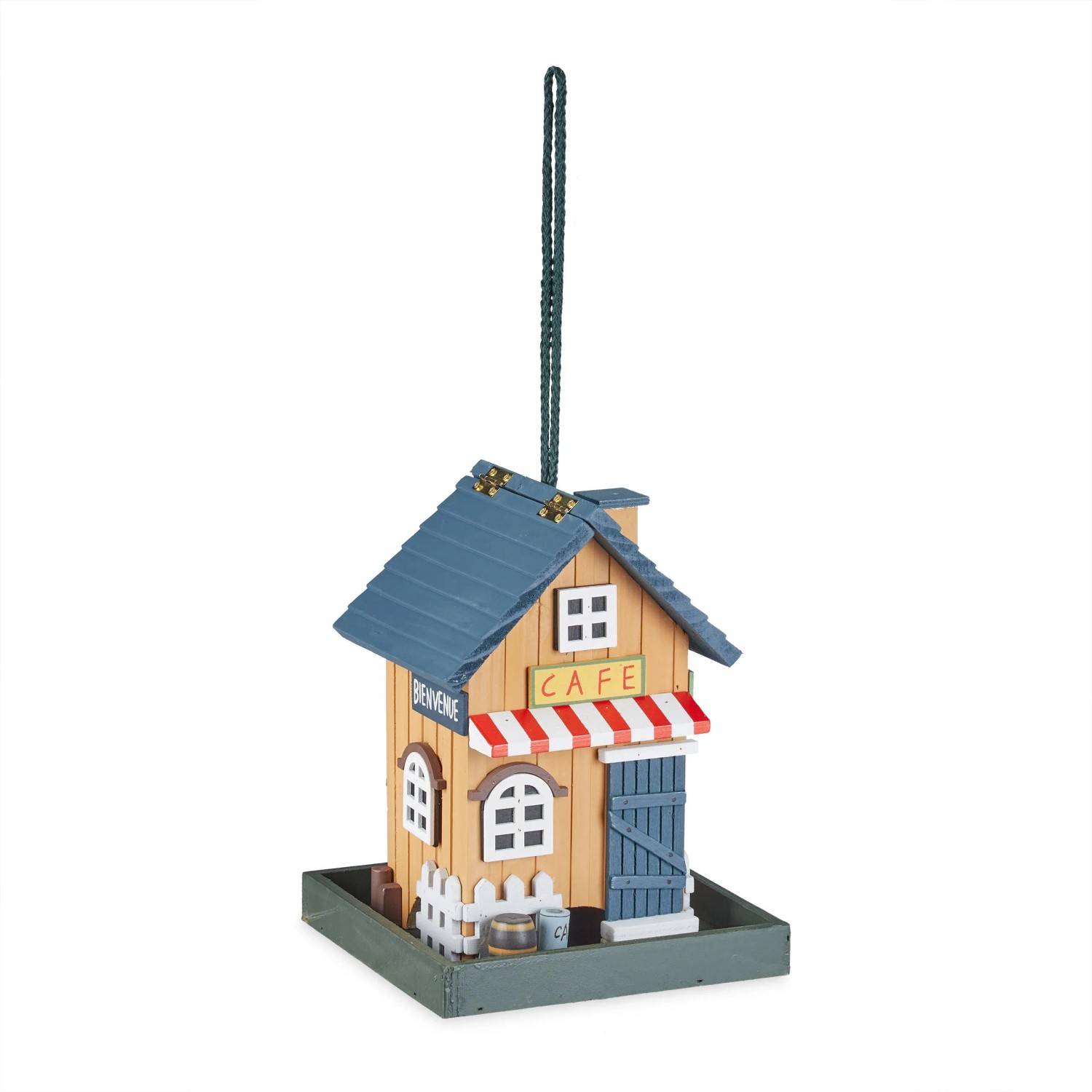 Relaxdays Vogelfutterhaus Sperrholz Mehrfarbig Zum Aufhängen 23,5 cm x 18 cm x 18 cm 0,7 kg