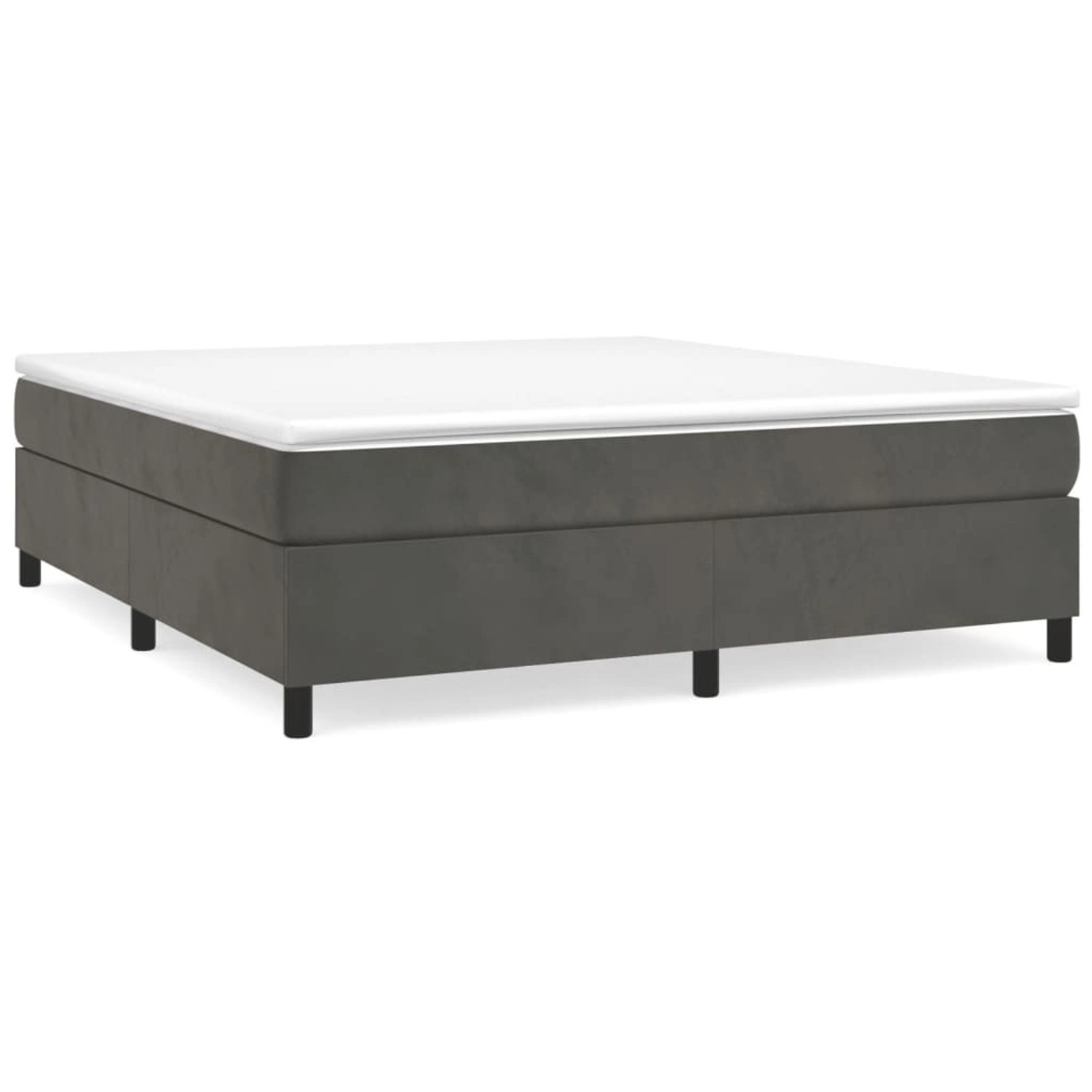 vidaXL Boxspringbett mit Matratze Dunkelgrau 180x200 cm Samt1397158 günstig online kaufen